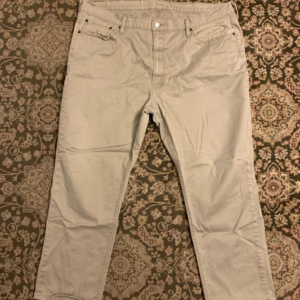 Levi's Men's 541 Athletic Taper Taupe Gray Tan Denim Jeans Pants 42 Waist 42x30